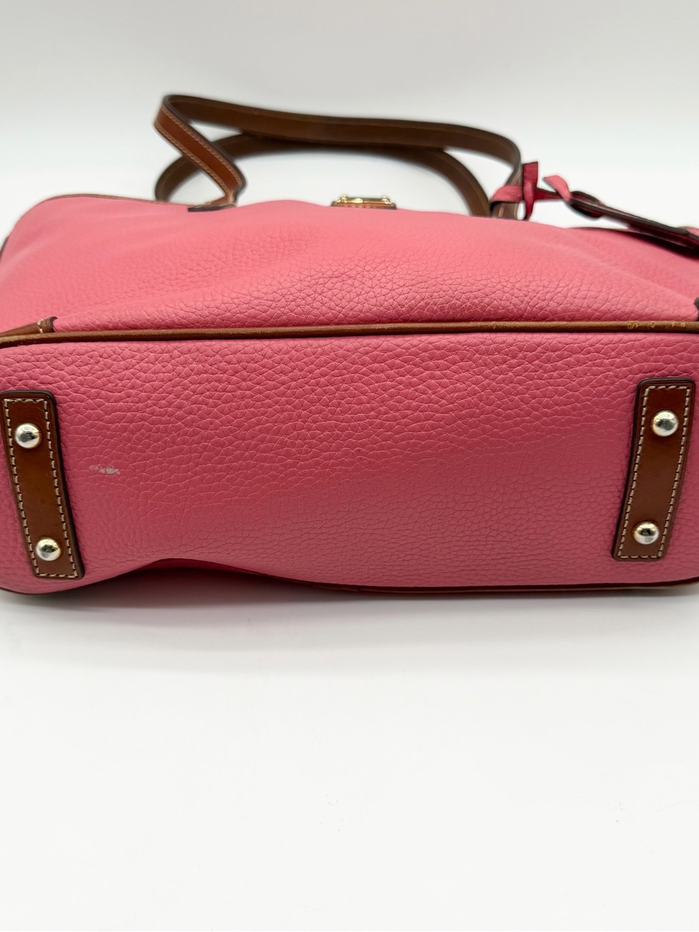 Dooney & Bourke Charleston Leather Tote Shoulder Bag Charm Bubble Gum Zip Large - Picture 7 of 14